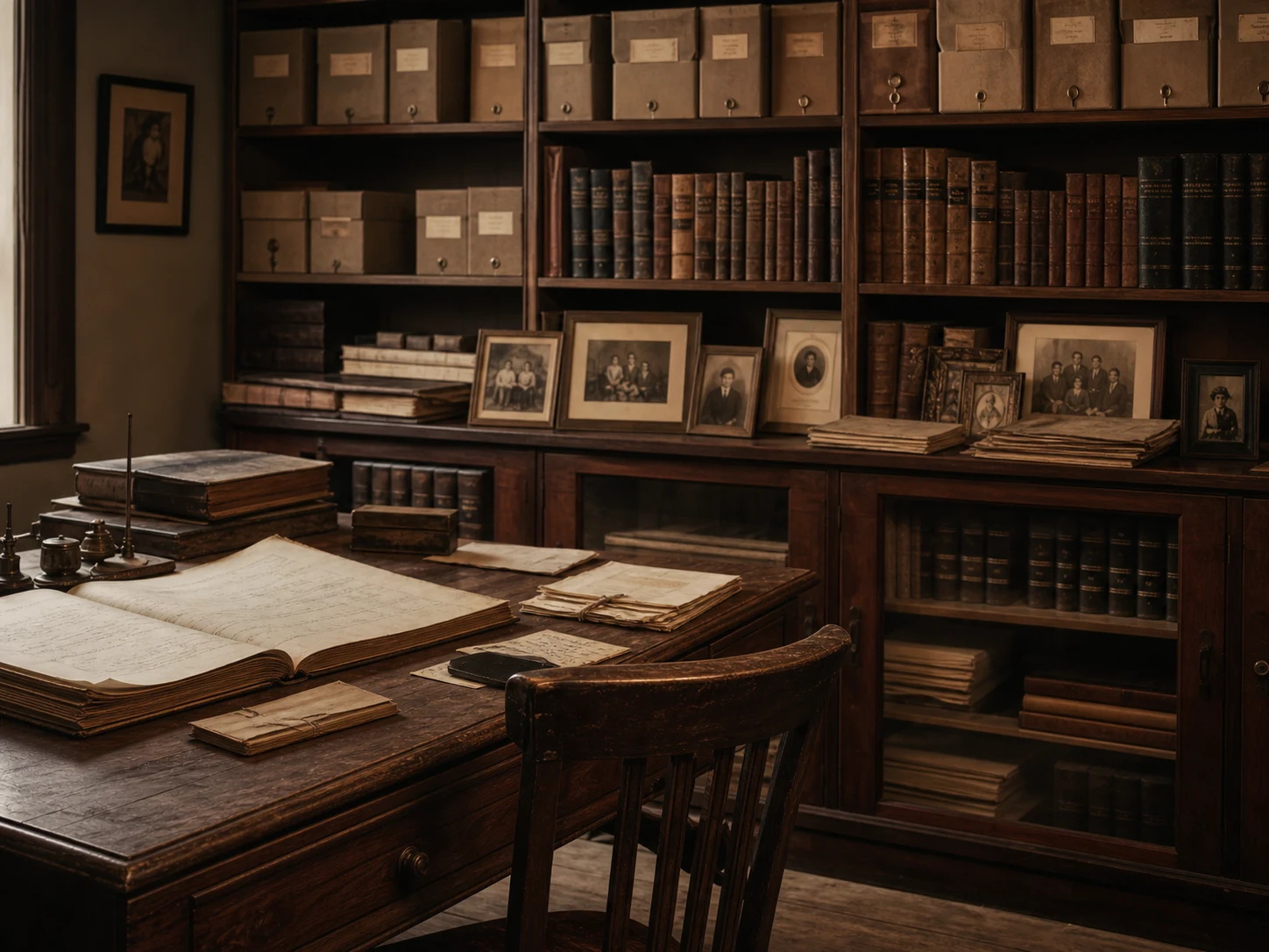 Salle d'archives illustrant la mission de préservation du patrimoine généalogique de Généalogie Québec