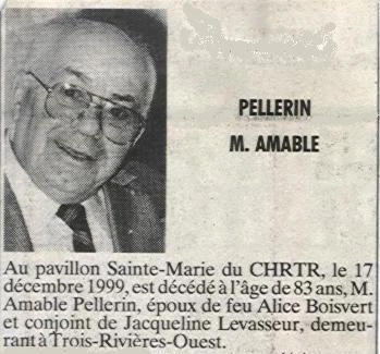 Avis de décès publié dans un journal du Québec