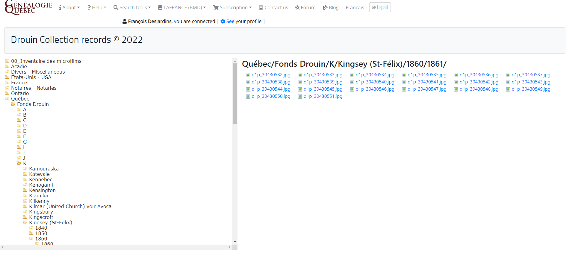 Quebec, ontario and Acadia parish registers