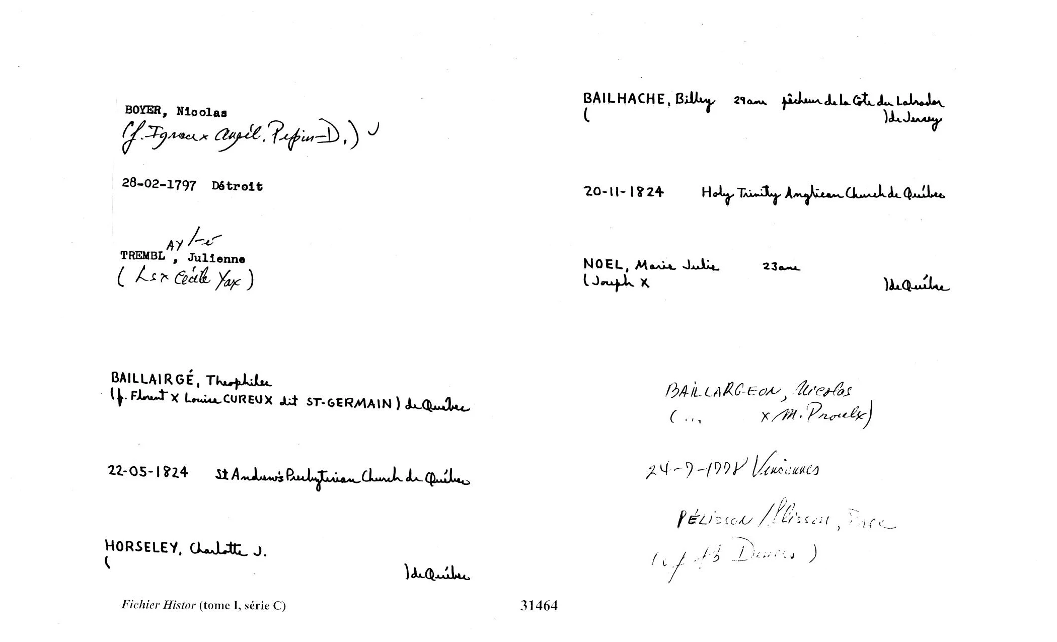Fiche de mariage du Fichier Histor des Grandes Collections Drouin